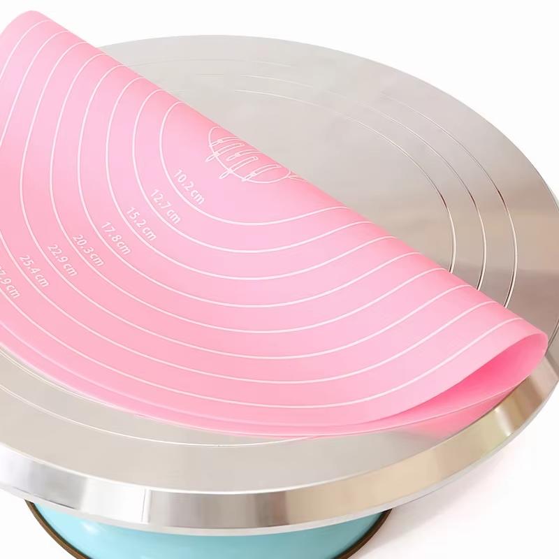 Round Silicone Baking Mat For 12-Inch Diameter Cake Turntable Pad Non-Slip Pad Cake Stand Food Grade Kitchen Baking Tool