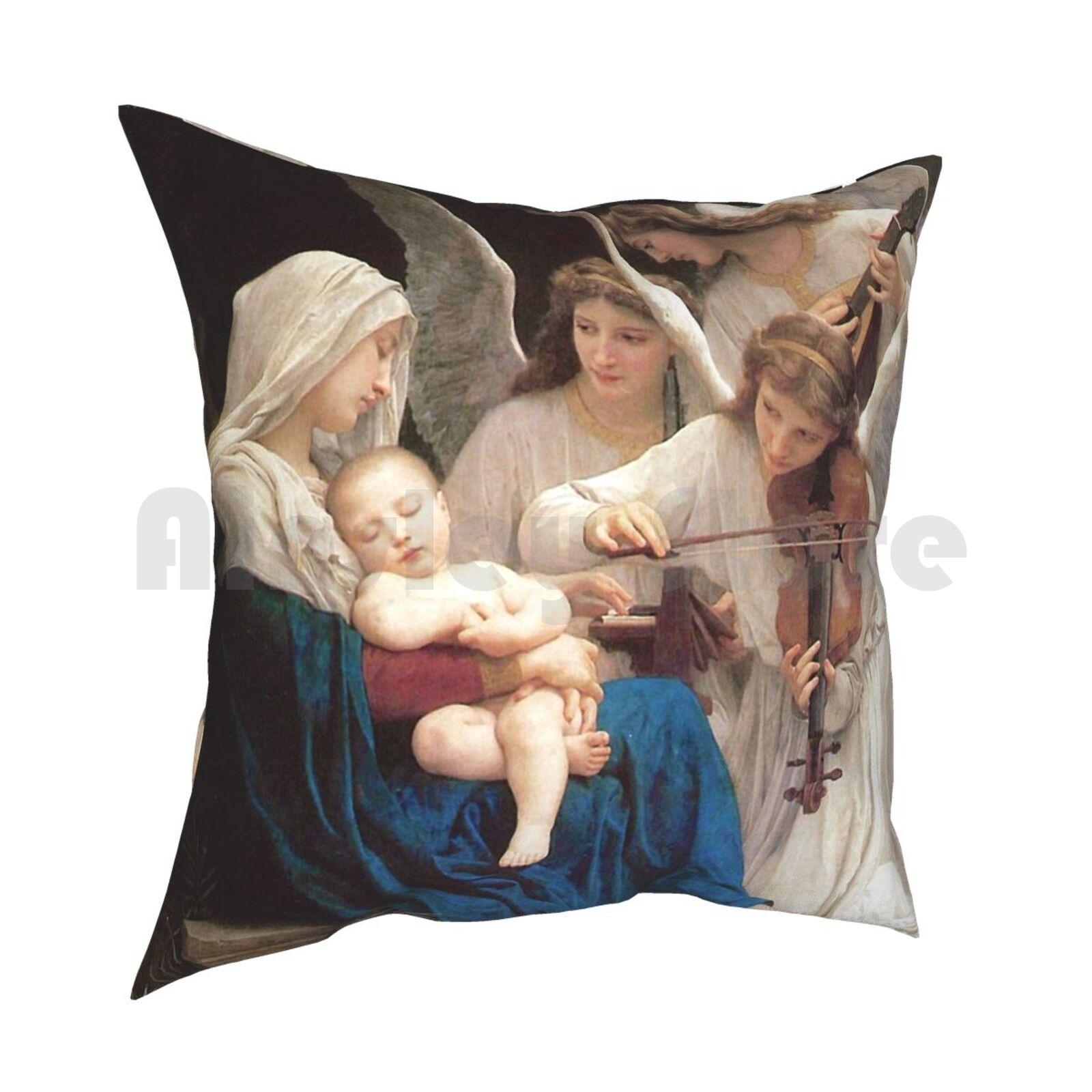 Our Lady Virgin Mary And Jesus Song Of Angels Pillow Case Printed Home Soft Throw Pillow Virgin Mary And Angels Virgin 30x30cm 12x12in