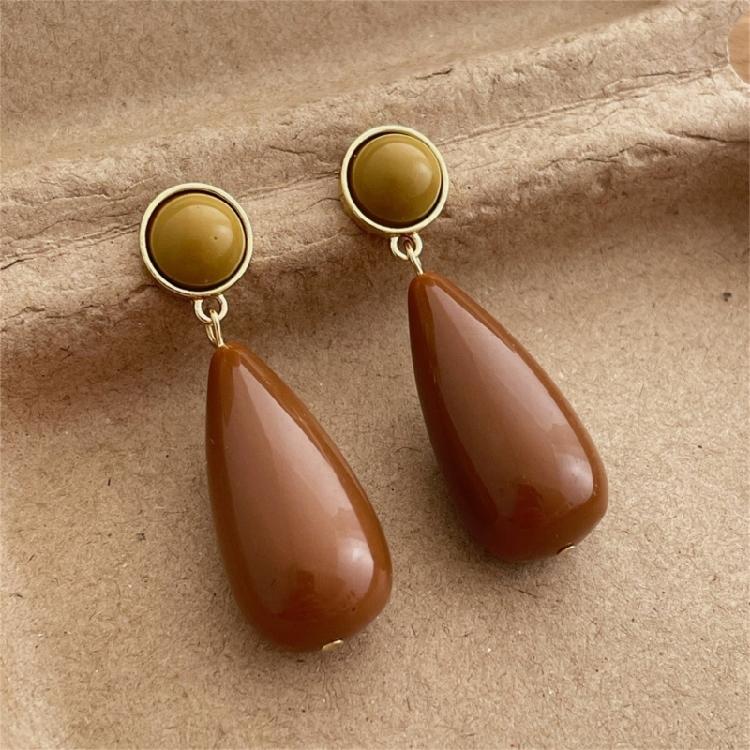 Modern Minimalist Drop Earrings Elegant Pendant Earrings Resin Alloy Texture Suitable for Everyday Stylish Outfits
