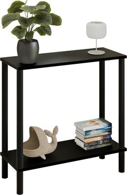 Loft Console Table with Shelf 80x30x80 Cm Metal Black for Hallway