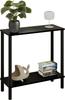 Konsola Loft Z Półką 80X30X80 Cm Metalowa Czarna Do Przedpokoju