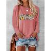 \nPlant Flowers“be the light”Thanksgiving Women's Clothing Retro Simple New English Pattern Round Neck Long Sleeve T Shirt Is Simple, Trendy,