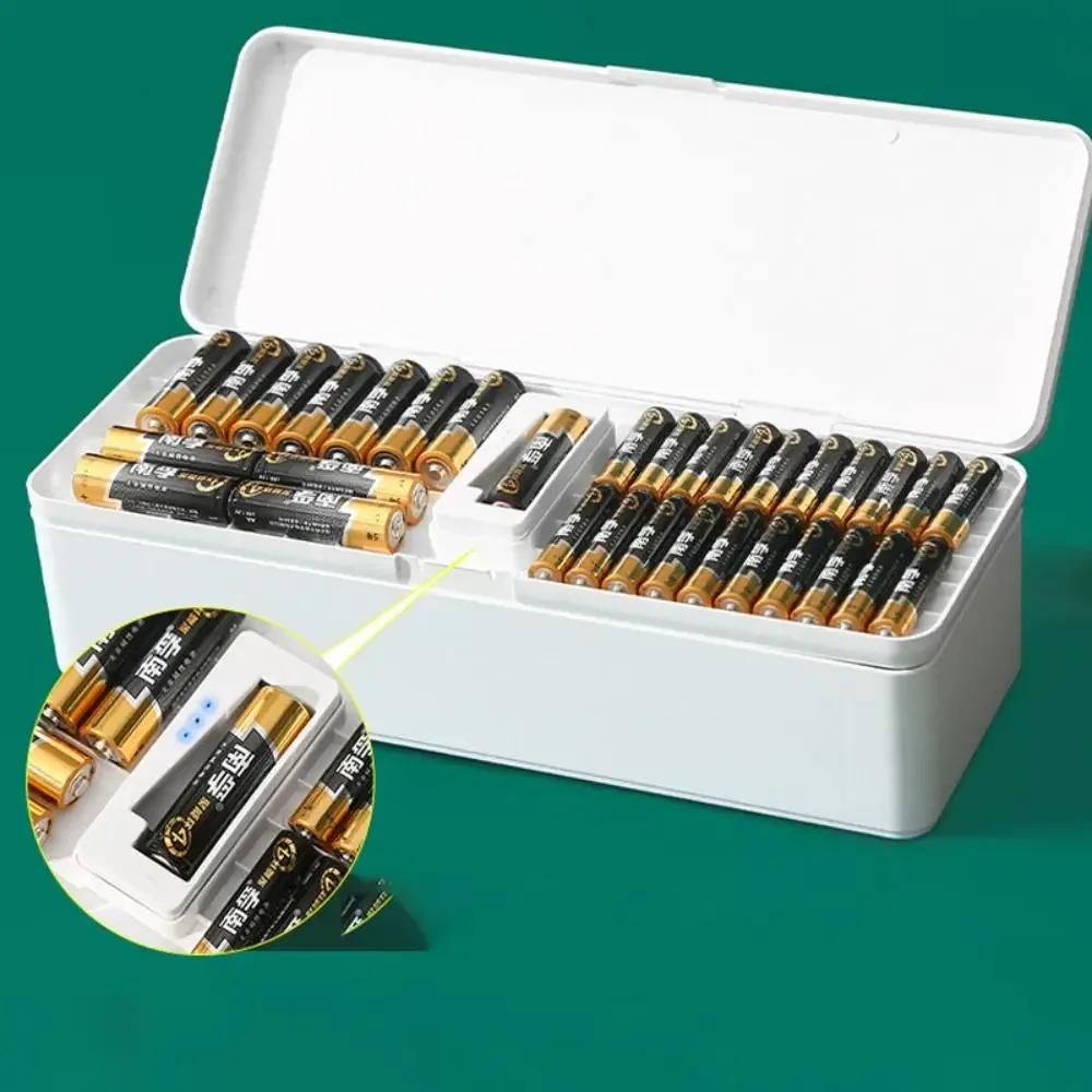 Battery Storage Box, Wear-resistant Data Cable Casing, Large Capacity, PP Battery Evaluation, Anti Fall