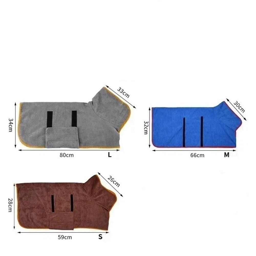Pet Product Absorbent Dog Bathrobe Adjustable Soft Fiber Dog Bath Towel Quick Drying Pet Drying Coat Large Small Dogs