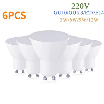 6PCS LED Spot Light GU10 E27 LED Bulb 12W E14 LED Lamp 220V Spotlight MR16 9W Lampada GU5.3 Corn Light Bulb Gu10 Ampoule Lamp