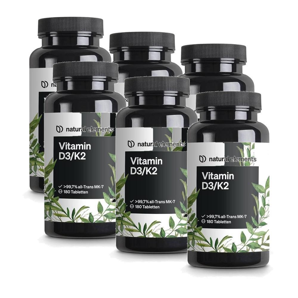 Natural Elements Vitamin D3 K2 Tablets 180 Tablets (6 pcs)