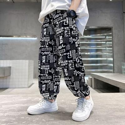 Boys' Anti-Mosquito Pants Summer Thin Children's Pants Summer Ice Silk Pants Big Kids Long Pants 2025 New Trendy Outdoor Wear