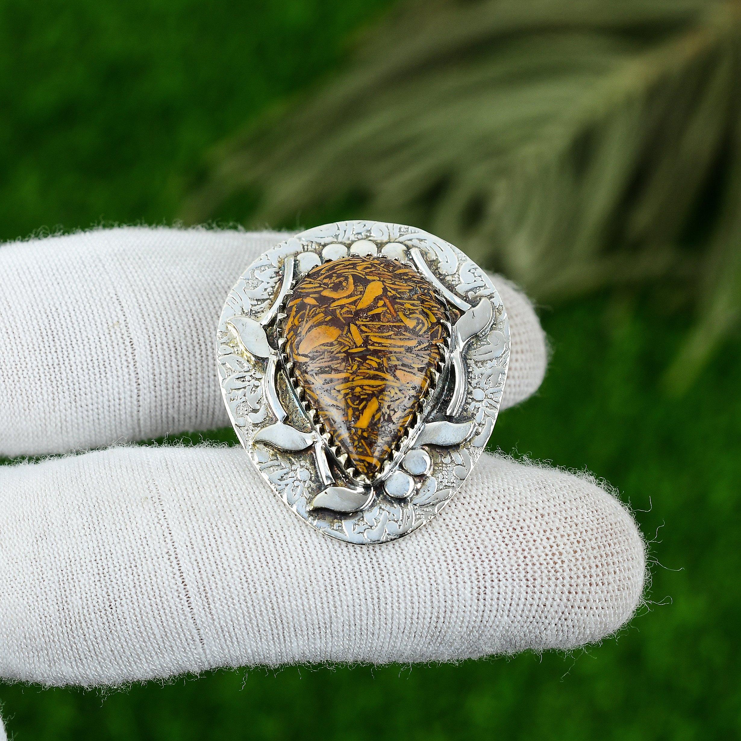 

Подарок на день рождения для нее Подвеска из натурального камня Мариам Яшма из стерлингового серебра 925 пробы