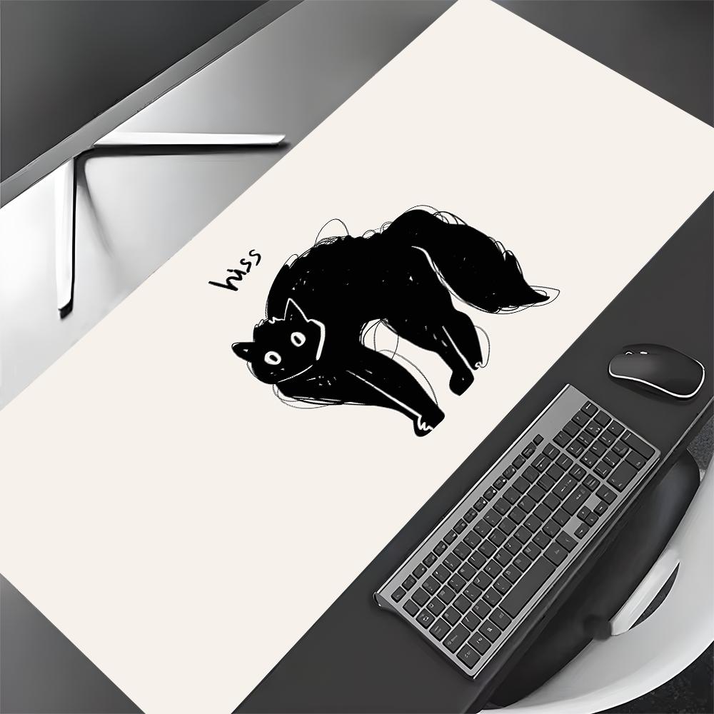 Cute Black Cat kawaii Mouse Pad Desk Mat Large Computer Office Carpet xxl mousepad Gamer gaming pc accessories Keyboard Rug