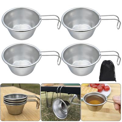 40ml Camping Sierra Cup with Handle Stainless Steel Mini Sierra Cup Camping Tea Cup for Outdoor Camping Hiking Backpacking