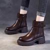 Bottes Chelsea courtes polyvalentes à semelles épaisses pour femmes collection automne/hiver 2026 nouvelle collection avec doublure en peluche style britannique talon épais femmes
