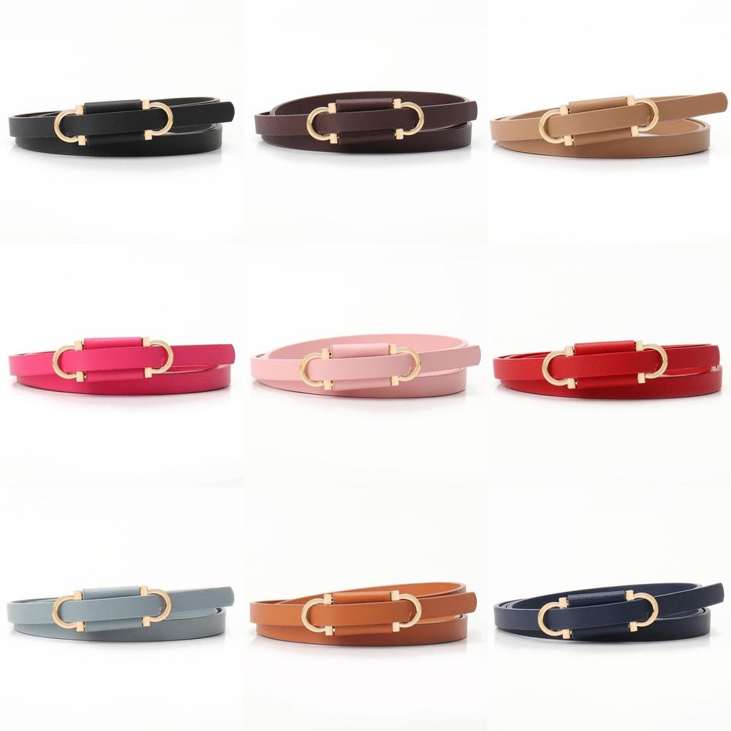 Womens Minimalist Fake Leather Belt With Gold Alloy Buckle For Casual Dress And Sweater Outfits