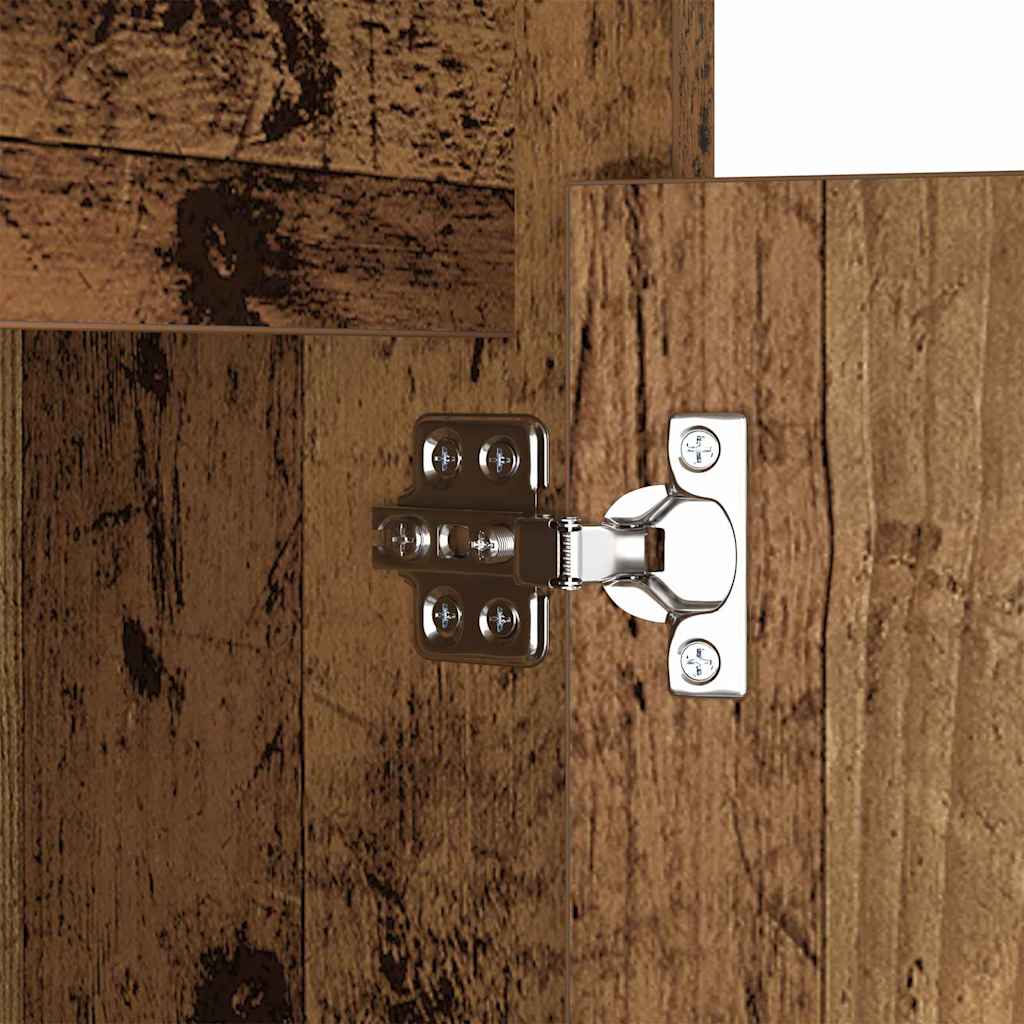 LED Nightstand 2 pcs Reclaimed Wood Look 38 x 34 x 61 cm Engineered Wood
