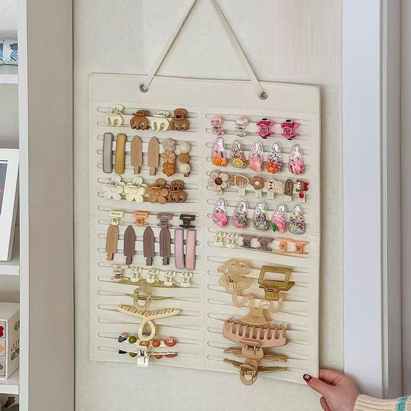 

Органайзер для бантов для волос большой вместимости, настенный держатель для повязок на голову, вешалка для хранения заколок для волос, сумка для хранения ювелирных изделий и аксессуаров