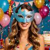 Mænds Halvansigtsmaske med Elastikbånd Vintage Glitter Halvansigtsbeskytter Øjenmaske Halloween Kostume Maskeradefest Sceneoptræden Tilbehør