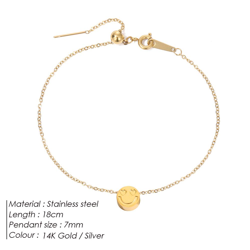 EManco Mini Delicate Round Jewelry Stainless Steel Gold-Plated Bracelet Simple Party Favors