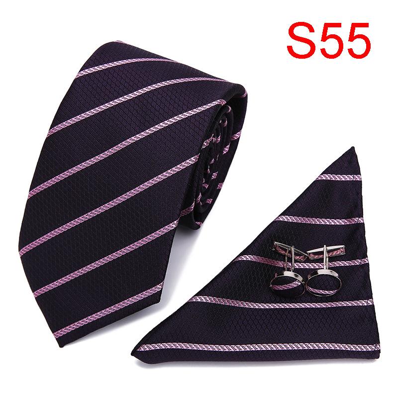 7.5Cm Business Tie Men'S Tie Set, Wedding Polyester Tie Gift Box