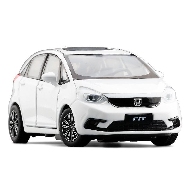 1/32 HONDA Fit GK5 Alloy Car Model Diecast Metal Toy Vehicles Car Model High Simulation Sound and Light Collection Children Gift
