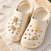 Metal Shoe Charms 6Pcs/Set Gold-Tone Charms, Summer Ice Cream Shell Starfish Faux Pearl for Clogs Women Girls Beach Footwear Decor Scratch-resistant
