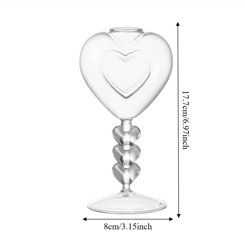 Transparent Heart Shaped Glass Large Capacity Juice Drink Glass Unique Cocktail Glasses Pub