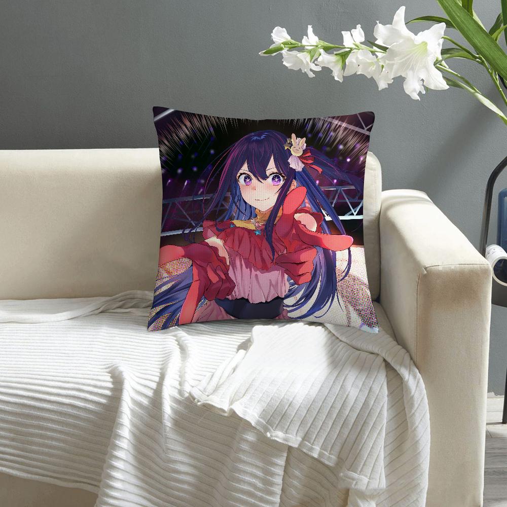 O-Oshi no Ko H-Hoshino Ai Pillow Case Sofa Decorative Home Double-sided Print Plush Square Throw Pillow Covers Cushion Decor
