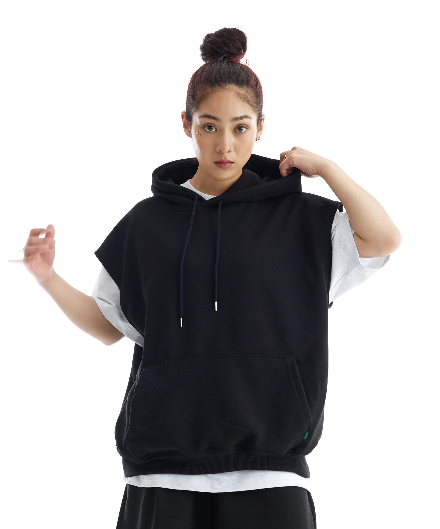 Cream Soda Lab Basic Sleeveless Hoodie Black/(2)