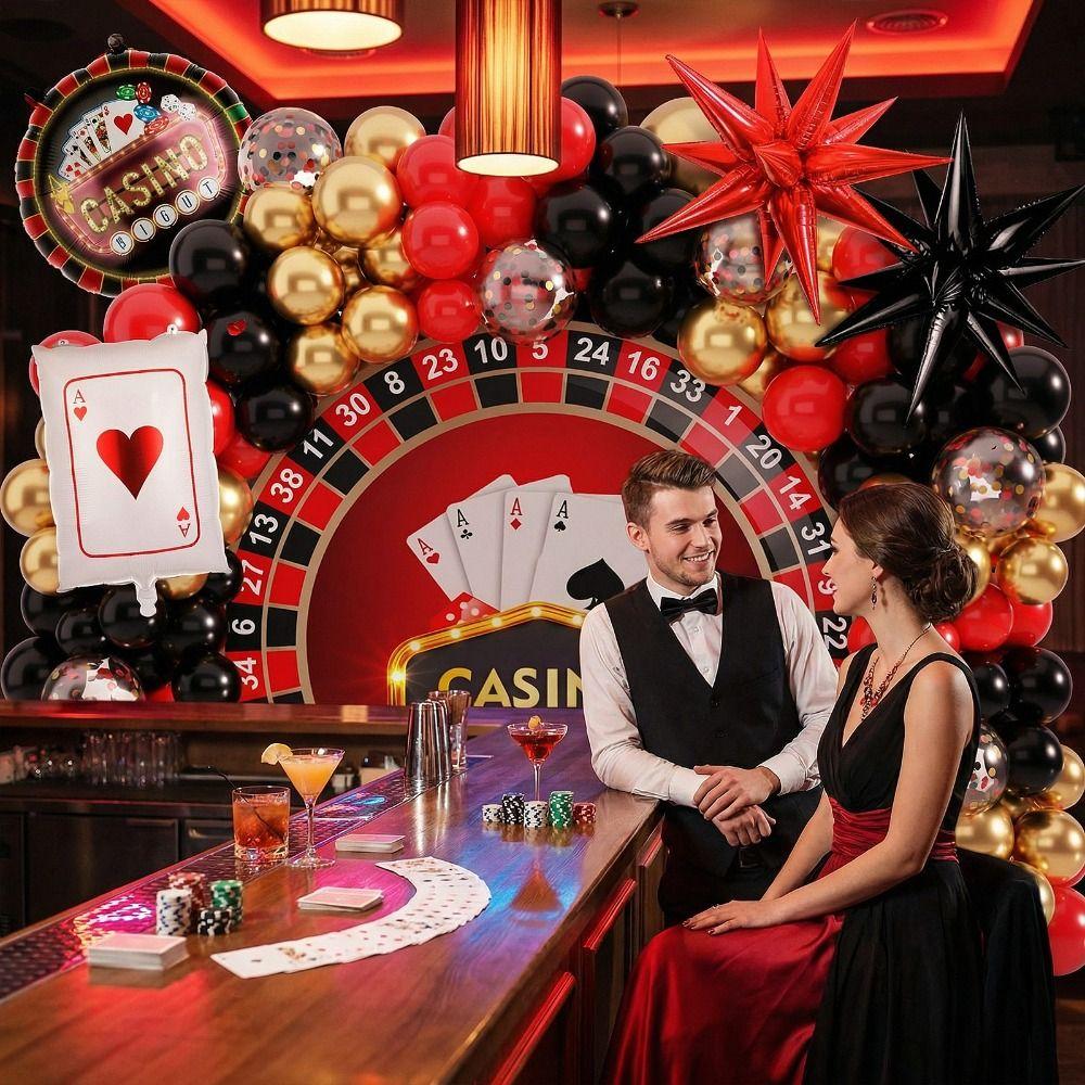 Große Luftballons Casino Party Dekorationen 98-teiliges Set Vegas-Themen-Dekorationen Casino Nacht