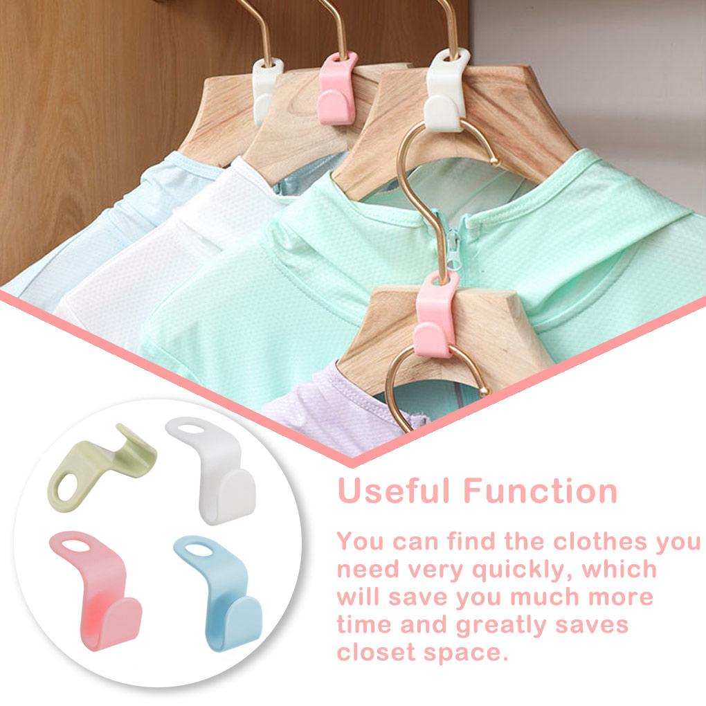 30 Pieces Clothes Hanger Connecting Hook Portable Replacement Space-saving Solid Color Cabinet Closet Connector Organizer
