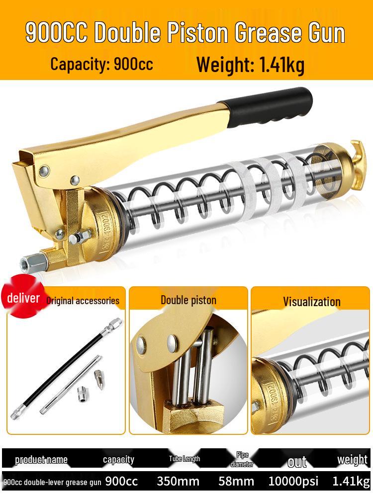 High-Pressure Dual Rod Grease Gun for Forklift & Excavator