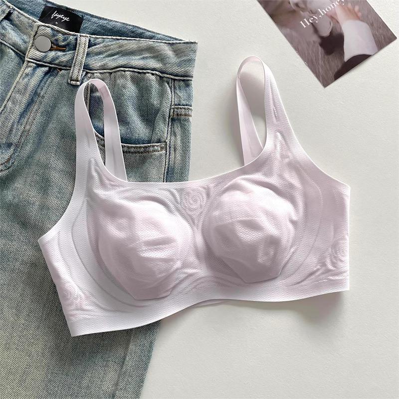 Vest Rabbit-ear Bra for Women Thin and Seamless Bra Mesh Gathering Bra Beautiful Back Without Underwire Bra Push Up Bra