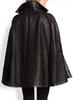 Black Poncho Style Leather Women's Jacket Soft Lambskin Unique Casual Wear Biker