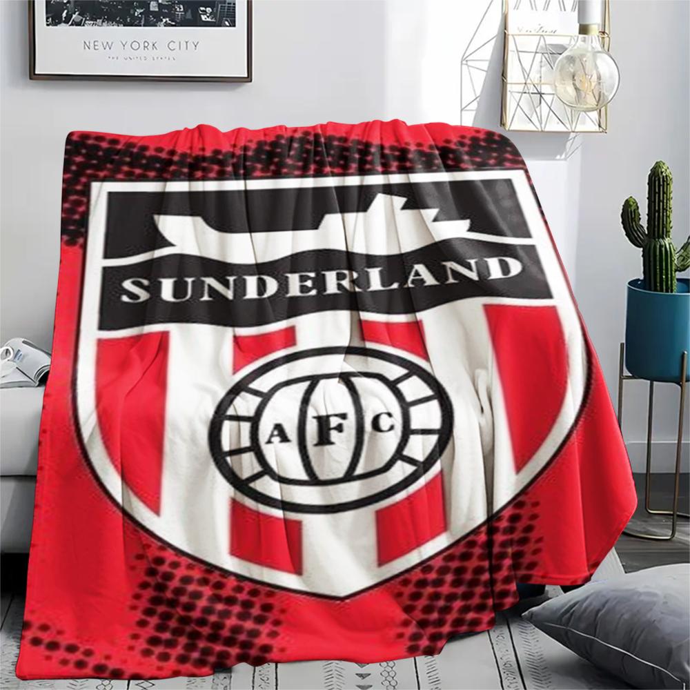 1pc Sunderland Print Flannel Blanket, High quality Comfortable for All Seasons, Home Decor, Warmth and Comfort, Perfect for Christmas Gifts90