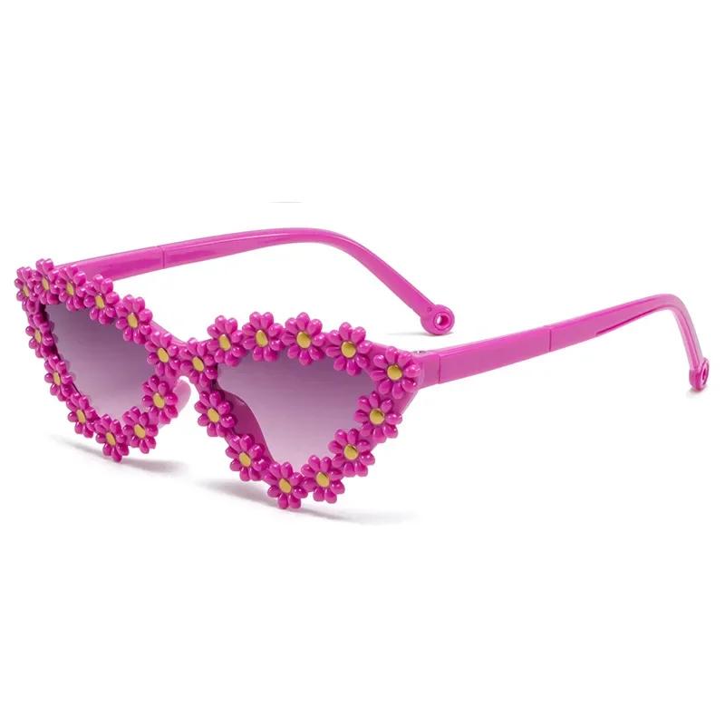 Nye Kattesøye Petal Briller Barnesolbriller Trendy UV-beskyttelsesbriller Solskjerm Søte Tusenfryd Solbriller 1-6 år gamle