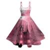 Women's Casual Halloween Print Round Neck Sleeveless Dress for Holiday Party
