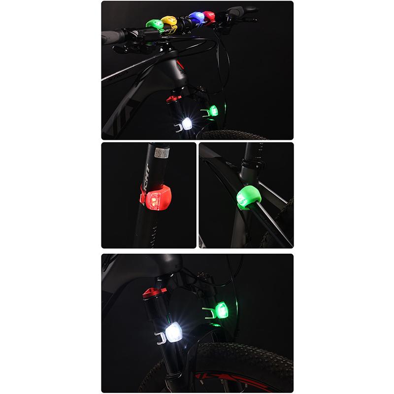 Silicone Bicycle Light Mountain Bike Led Front And Rear Wheel Light Waterproof Flashlight Cycling Safety Warning Light