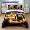 Set Biancheria da Letto Personalizzato con Nome Lionel Messi 1 Copripiumino+2 Federe Logo Calcio Regalo Personalizzato per Occasioni Speciali Decorazione Camera da Letto