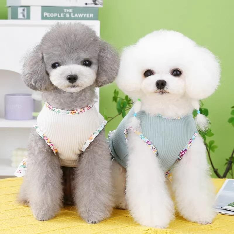 Pet Clothing Dog Clothing Spring Summer Thin Teddy Cat Bigbear Pomeranian Small Dog Princess Jumpsuit Skirt