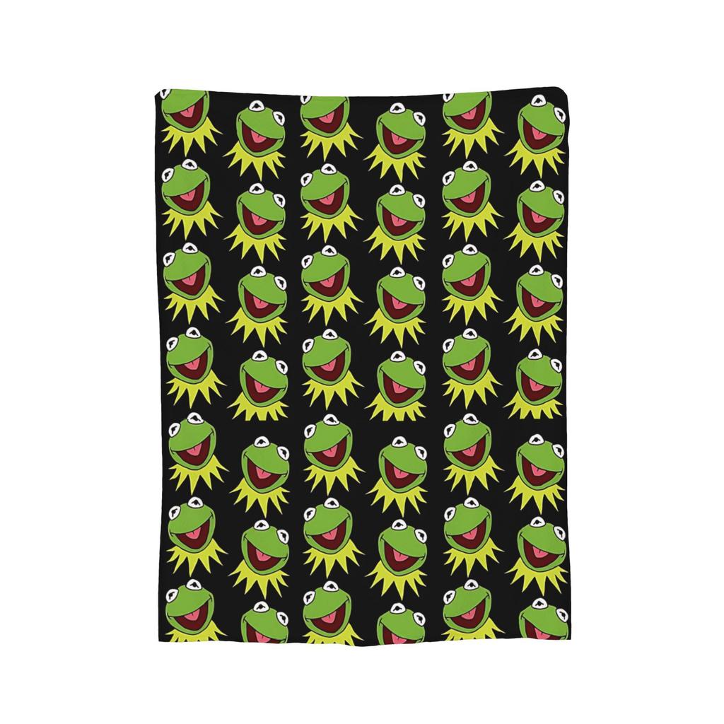 Cute Kermit The Frog Blankets Flannel Soft Throw Blankets for Car Sofa Couch Bedspread
