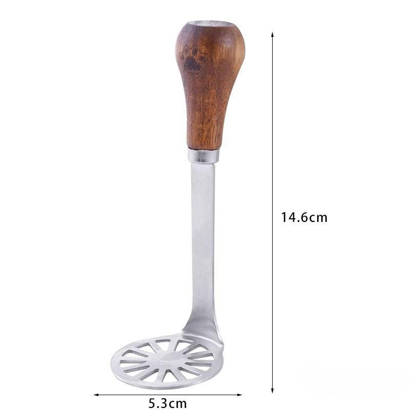

Stainless Steel Potato Masher Claw Pattern Wooden Handle Manual Fruit Vegetable Pressure Mud Machine Kitchen Accessories