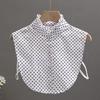 Polka Dots Shirt Detachable Collar Front Tie White Fake Collar Women Stand Detachable Collar Fake Vintage False Blouse Collar
