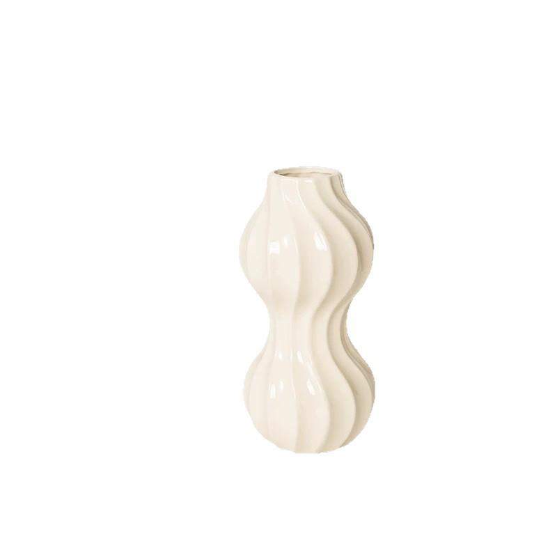 Nordic Wavy Edge Vase for Artificial Flowers - Creative Living Room Decor