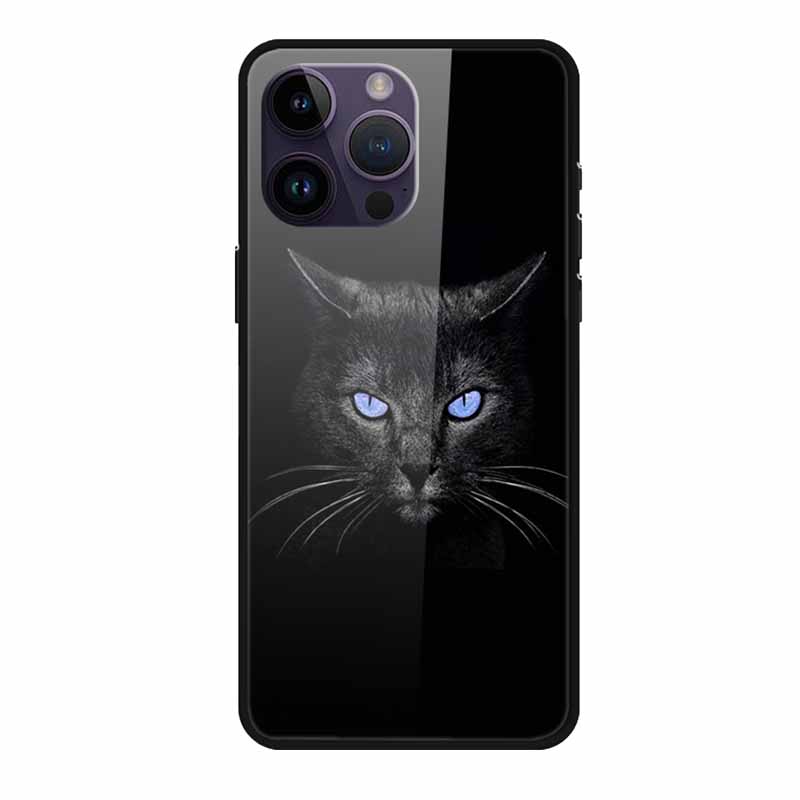 Glass Back Cover For iphone 16 Pro Max Phone Case 16Pro Max Hard Tempered Glass Case For iphone 15 Pro Max Case Soft TPU Bumper