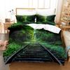 Beauty Tree Road Bettbezug-Set Landschaft Bettwäsche-Set Doppelgröße Queen-Size King-Size, Baumstraße Himmel Bett-Set Aldult Teen Schlafzimmerdeko