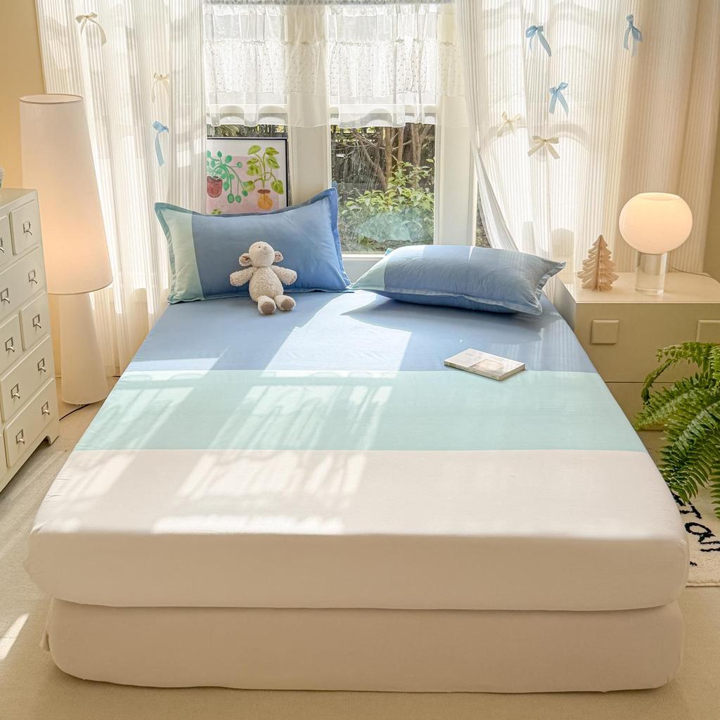 Skin-friendly Aloe Cotton Printed Fitted Sheet Bed and Mattress Protector