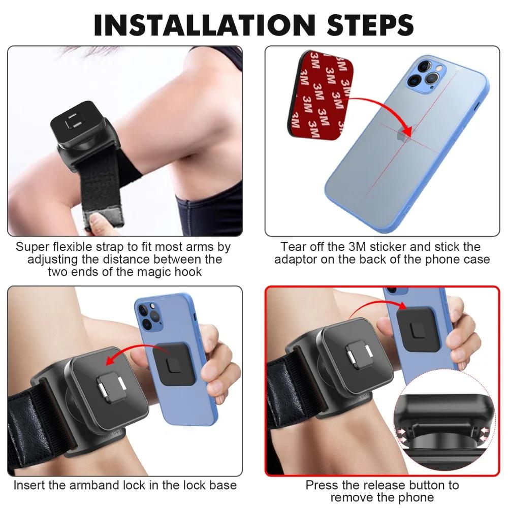 Running Wristband Phone Holder Armband Upgraded Cycling Accessories for Smartphone Outdoor Sports Running Record Music Bracket