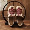 Trendy Ethnic Style Round Toe Cotton Linen Flat Shoes
