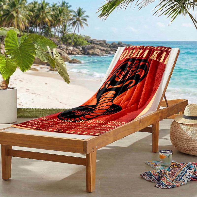 Cobra Kai Fashion Beach Towel: Ideal for Summer Adventures Soft, absorbent and quick drying suitable for swimming and bathing