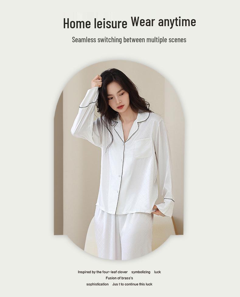 High-End Autumn/Winter Couple's Pajama Set - Men's Plus Size & Women's Long Sleeve with Pants