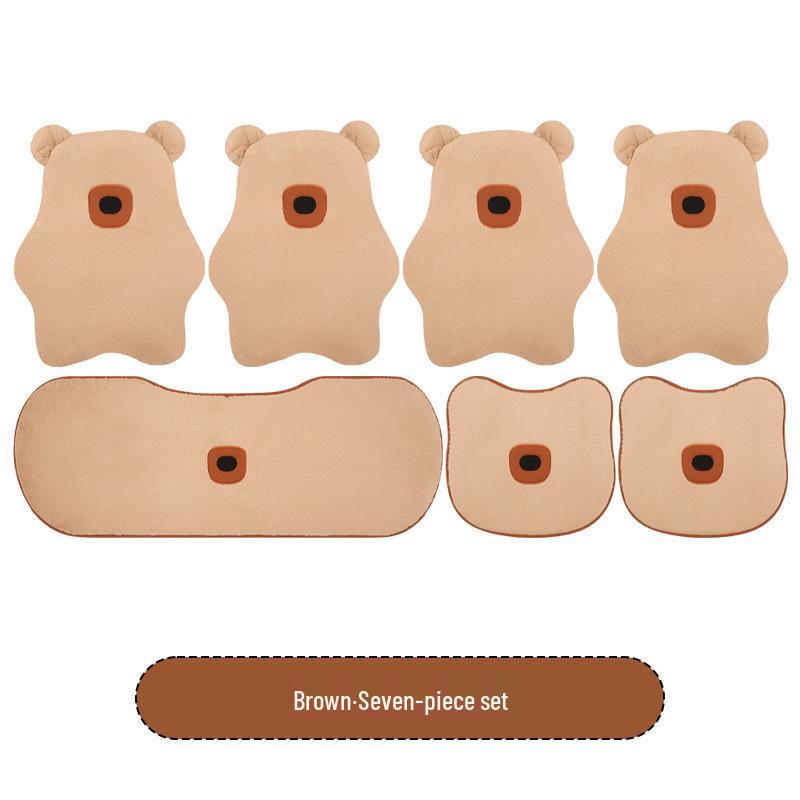 Cute Bear Plush Winter Car Seat Cushion for Mazda EZ6, CX30, CX50, and Mazda 6