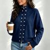 Cardigan a manica lunga in maglia da donna con colore e vestibilità larga per abbigliamento casual